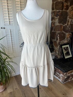 Umgee Cream Tiered Sundress with Faux Side Tie Accents